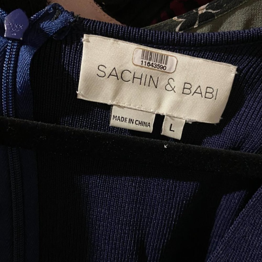 Sachin & Babi Blue Almeria Pleated Knit Midi Dress $495 - Picture 11 of 13